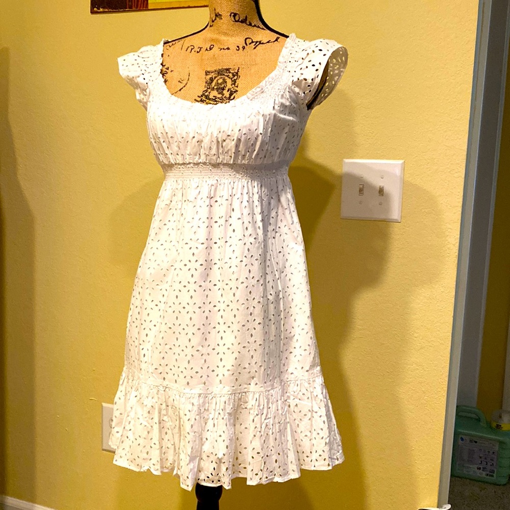 Loft White Eyelet Summer Dress